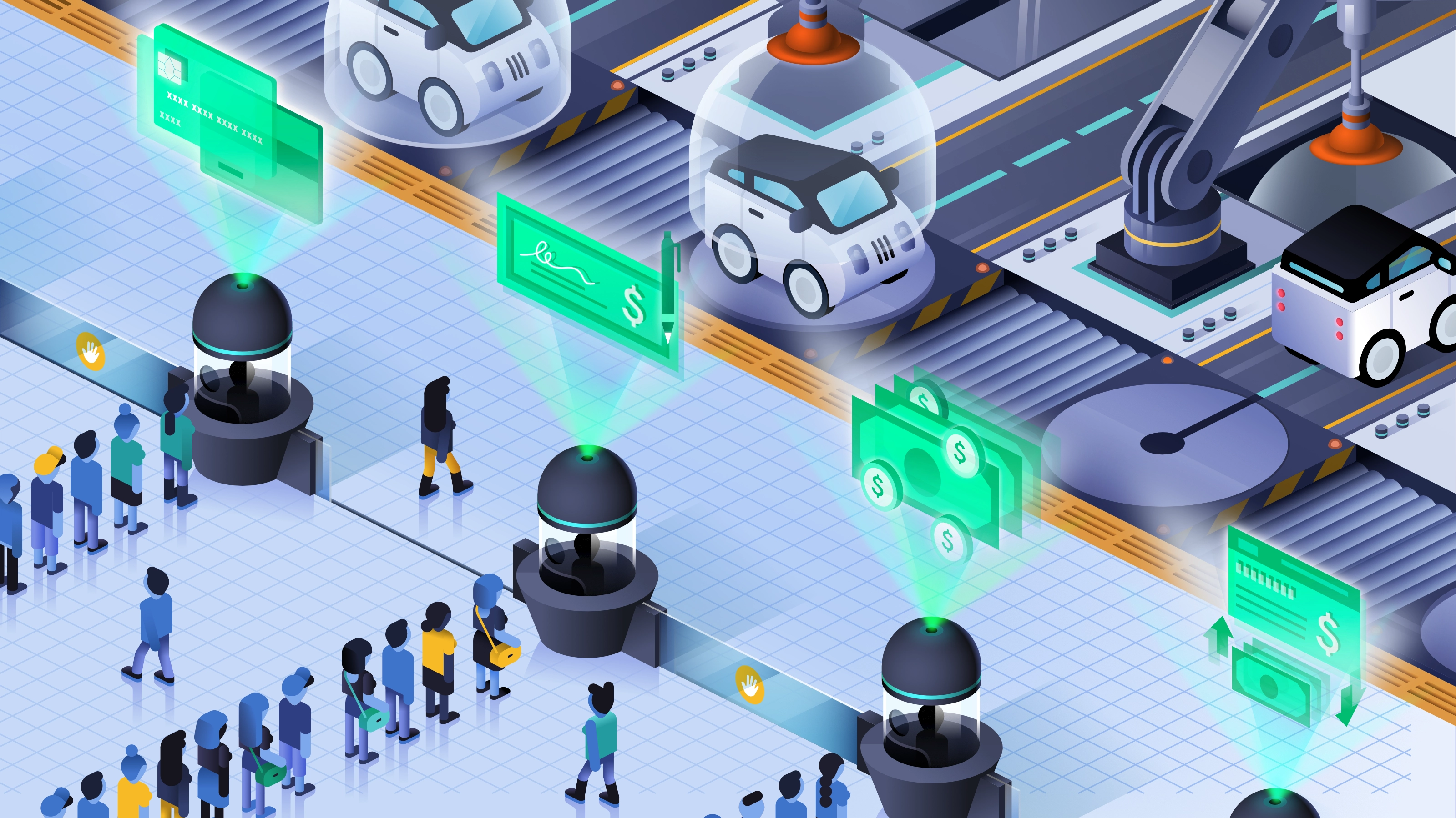 Editorial illustration for Grammarly engineering blog article about scaling AWS infrastructure across multiple regions